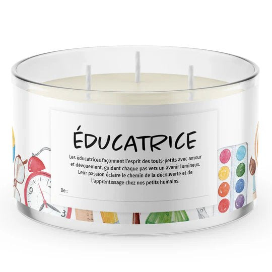 Bougie de soja - Cadeau éducatrice - Three Wix & Co